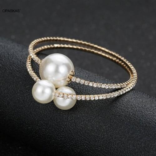 Multi-Row Rhinestone Pearl Bracelet with Adjustable Design Durable Long Lasting Comfortable to Wear Best Gift for Women PT