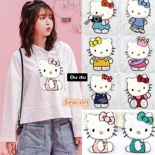 Sew on Clothes Large Size Fashion Villus embroidery Patches Cartoon Animal Pattern T-shirt Down Jacket Beautify Patches DIY