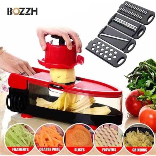 BOZZH New Multifunction Vegetable Cutter Shredder Fruit Peeler Potato Cheese Drain Grater Chopper Kitchen Accessories Tool