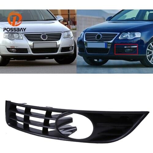 POSSBAY Car Front Center Bumper Lower Grille For VW Passat B6 Sedan/Wagon 2005-2010 Left Side Exterior Accessories Decoration