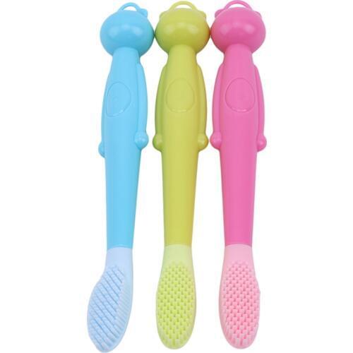 Professional Cartoon Silicon ChildrenS Plastic Toothbrush Soft Washable Soft Hair Teeth Cleaning Children Training Toothbrush
