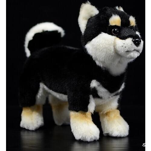 Lifelike toy black Shiba inu plush toy about 28x20cm soft dog doll baby toy Christmas gift h1287