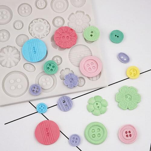 Buttons Shape Fondant Silicone Mold for DIY Pastry Cupcake Dessert Lace Cake Decoration Kitchen Accessories Baking Tool