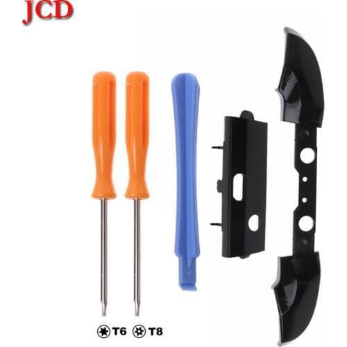 JCD Black LB RB Button Bumper Replacement Trigger Buttons Part for Xbox One S Slim Controller+T6 T8 Screwdriver+Cowbar
