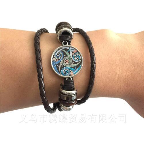 Triple Moon Goddess Wicca Pentagram Magic Amulet Talisman Men Women Bracelet Tibetan Vintage Jewelry Gift For Family Talisman