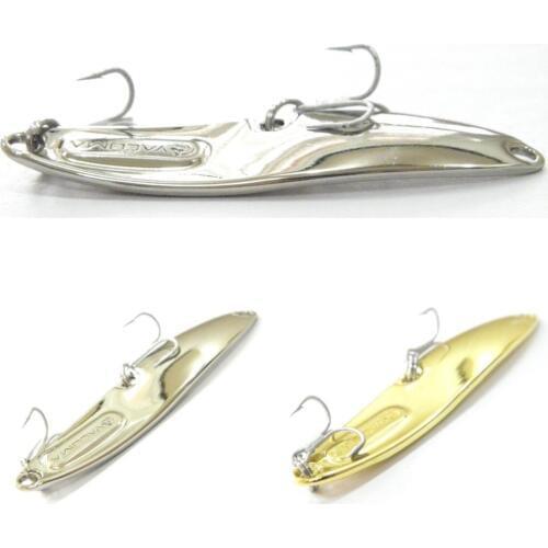 WLure 10g 15g Silver Gold Plating 2 VMC Treble Hooks on one Size Curved Spoon Good for Saltwater and Fresh Water Fishing SP256