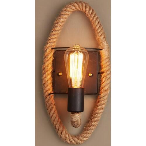 Retro Vintage Fixtures Loft Industrial hemp rope wall lamp Edison Wall Sconce Restaurant Bar Cafe aisle lamp 110-240V