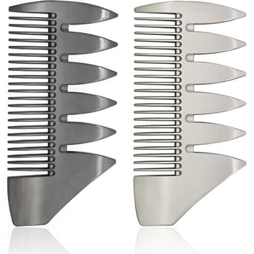 1PC High Quality Double-sided Oil Head Wide Tooth Comb Metal Material Hair Care Styling Tools Men Comb