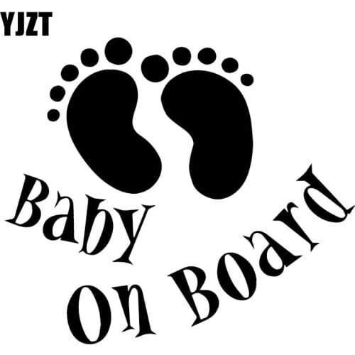 YJZT 14.7X12.8CM Creative BABY ON BOARD Car Sticker Personality Warning Vinyl Decals Accessories C25-0120