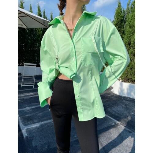 LA CHEMISE EDOLO CLLR PCKTS LS Casual BF wind loose all-match temperament shirt