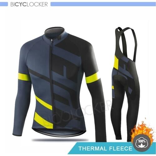 Winter Cycling Jersey Sets Clothes Thermal Fleece Racing Bike Uniform Suit Ropa Ciclismo Hombre Men Long Sleeve