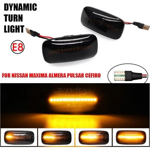 12V For Nissan Maxima Almera Pulsar N15 Cefiro A32 1995-2000 Dynamic LED Streamer Turn Signal Light Blinker Indicator Lamp