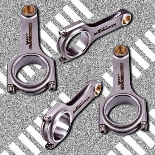 4PCS 4340 H-Beam Connecting Rods ARP 2000 Bolts For Ford Pinto Cosworth YB 5.1 129.54mm Conrod Pleuel Bielle
