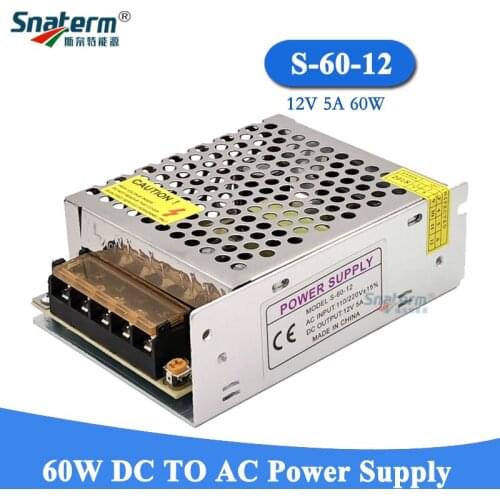 60W 5A DC12V Lighting Transformers LED Driver Power Adapter 5A for LED Strip Light Switching Power Supply 60W