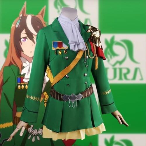 Anime Pretty Derby Symboli Rudolf Cosplay Costume Wig Adult Women Dress + Tops + Headwear +Socks Full Sets Role Play C181M208