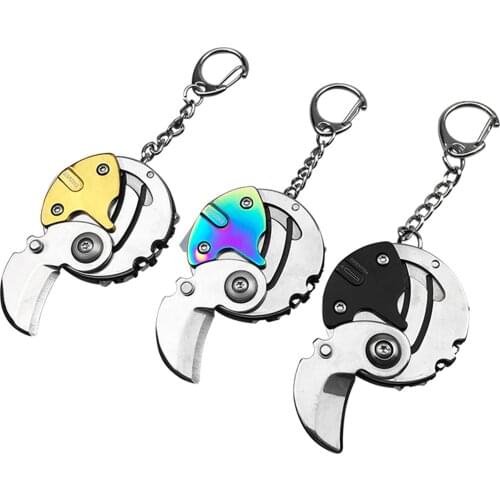 Keychain Cutter Multifunctional Self-defense Keychain coin shape design easy to carry Hanging hole key chain High Safety sharp