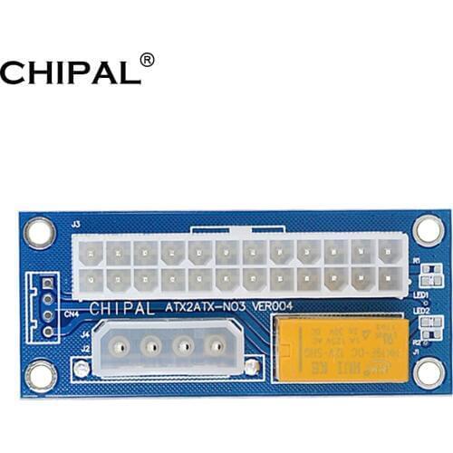 CHIPAL 10pcs ATX 24Pin to 4Pin Power Supply Sync Starter Extender Cable Adapter Dual PSU Card for Litecoin Bitcoin Miner