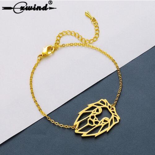 Cxwind Fashion Stainless Steel Animal Bracelet for Women Newest Love Gift Hollow Lion Bracelet Bangles Jewelry