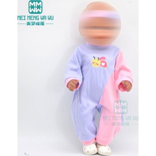 Baby clothes for doll fit 45cm American doll and new born doll fashion blue plush crawling clothes