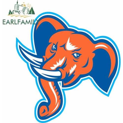 EARLFAMILY 13cm x 12.2cm For Elephant Head Car Stickers Campervan Decal Car Accessories Waterproof Decoration Cartoon