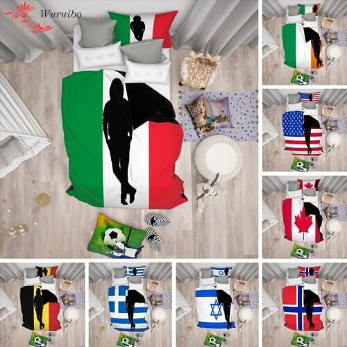 Euro American National Flag Printed Bedding Set Man Duvet Cover For Boy Kids Single King Queen Quilt Covers Home Bed Covers Sets
