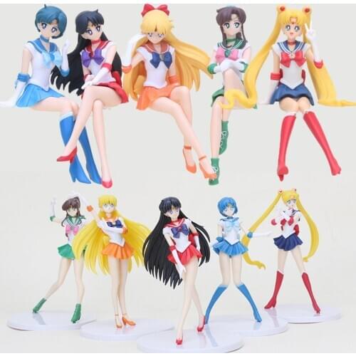 Anime 20th Anniversary Girls Memories Sailor Moon figure Brinquedos Sailor Moon Mercury Mars Jupiter Venus Break Time Figure toy
