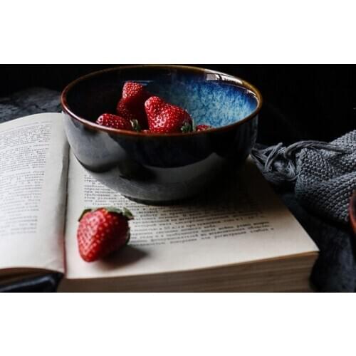 KINGLANG Japanese Rice Bowl Creative Ceramic Porcelain 5inch Porridge Feeding Bowl