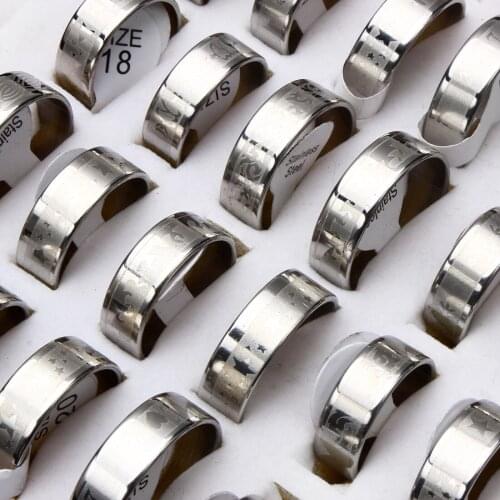 Yingwu 12pcs Wholesale Lots Mixed Biker Punk Cool Silver Stainless Steel Rings Women/mens Jewelry