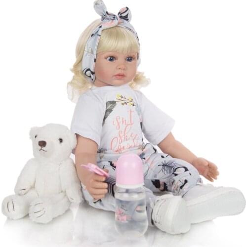 KEIUMI 60 CM Lifelike Reborn toddler girl Dolls Cloth Body Collectable Princess girl bebe reborn toy dolls For children Birthday