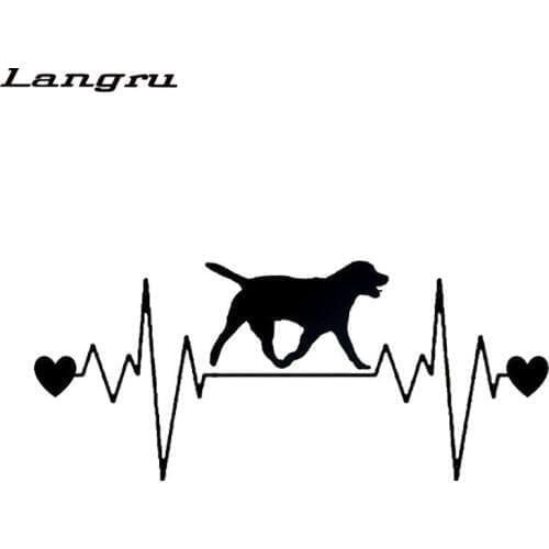 Langru Labrador Dog Heartbeat Lifeline Car Stickers Vinyl Decal Truck Car Accessories Jdm