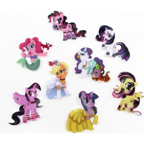 Cute Cartoon Horse Acrylic Resin flatback For Hair Bows Custom Planar Resin Designs Crafts For DIY Phone Decorations,1Yc17686