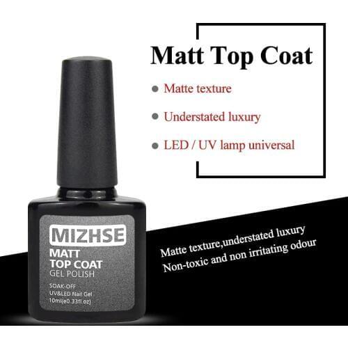 MIZHSE 10ml Matt Top Matt Nail Polish Lacquer Matte Gel Polish Top Gel Nail Mat Vernis Matte Top Coat UV Gel Nail Primer Top Gel