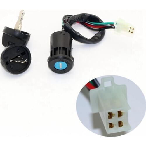 Ignition Switch Key with 4 Wire Female Plug Set 50cc 110cc 125cc 250cc