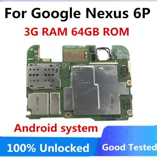 For HuaWei Google Nexus 6P 6 P 3G RAM 64GB ROM Original Unlocked Motherboard Mainboard Logic Board With Android 32GB