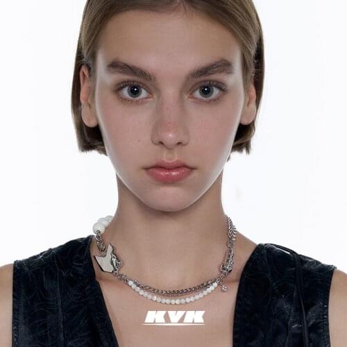 KVK Fashion partner 2 white jade necklaces design of clavicle necklaces