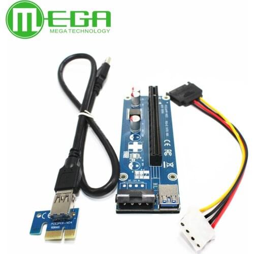 PCI Express PCI-E 1X to 16X Riser Card 6Pin 4Pin PCIE USB3.0 SATA Extension Cable for Miner Mining BTC Dedicated Adapter Card