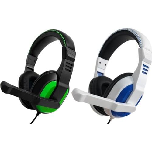 Wired Over Ear Headphones 3.5mm Audio Computer Gaming with Breathable Earpads and Retractable Headband Headset PUBG