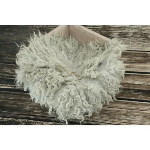 Fluffy wool curly wool blamket backdrop Newborn posing rug layer Baby flokati layer Background Newborn basket stuffer filler