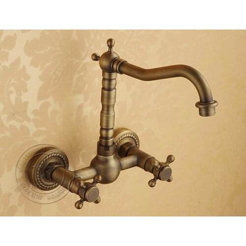 Solid Brass Golden Polish Bathroom Faucet Vessel Sink Faucet Deck Mounted Mixer Tap Hot and Cold Water