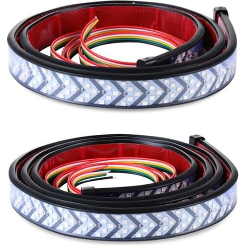 Red Yellow Truck Tailgate LED Strip Light Bar Triple Row 4-Function With Driving Brake Turn Signal For Jeep Pickup SUV Dodge