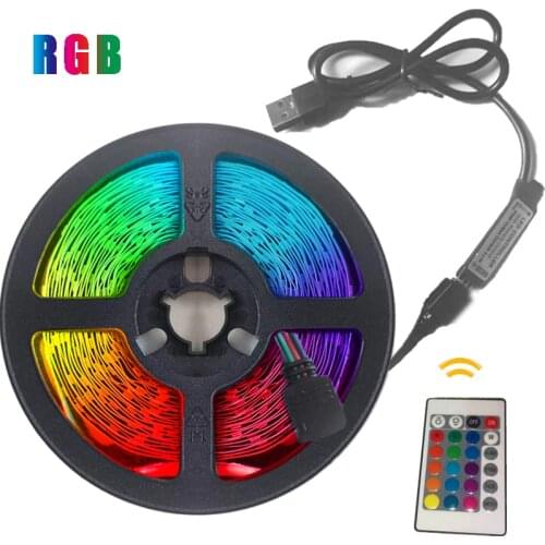 RGB LED Strips Light IR Remote Diode Tape USB 2835 1m 2m 3m 4m 5m Flexible Ribbon living Bedroom TV wall Backlight Decoration