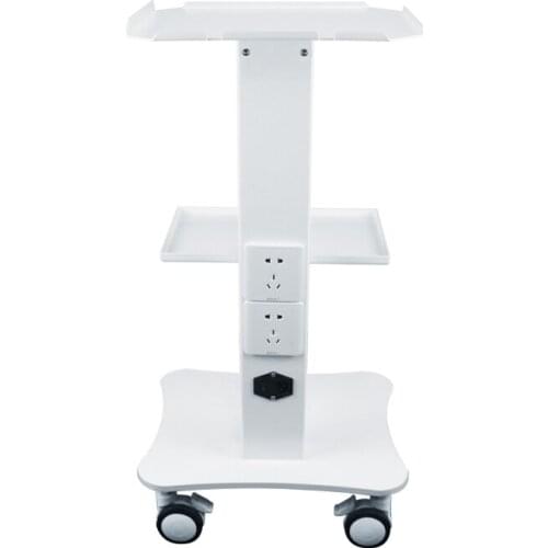Dental Instrument Trolley Metal Built-in Socket Tool Cart with Wheels