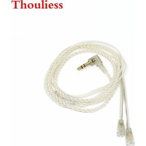Thouliess Free Shipping DIY Upgrade Replacement Cable For IE8 IE80 IE800 ie8i Silver Plated Earphone Cable