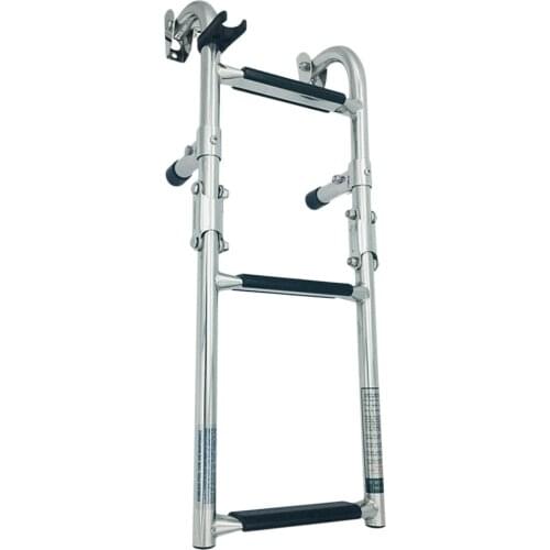 3 Step Stainless Steel Telescoping Boat Ladder - Dock Folding Ladder