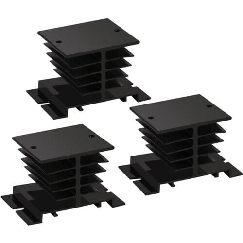 Solid State Relay Heat Sink,3PCS Aluminum Heatsink PID Temperature Controller Heat Sink for Solid State Relay and SSR Radiator M