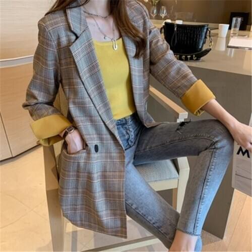 Spring Autumn Coats 2020 new Korean temperament Suit Jacket womens British style Blazers Jackets M131