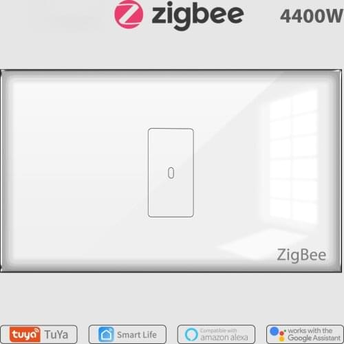 Tuya Smart Life ZigBee 3.0 US Water Heater Switch 20A Touch Wall Switch with Glass Panel Timer Voice Control Google Home Alexa