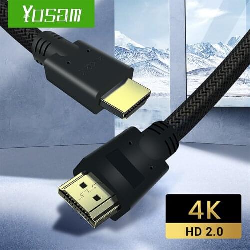 YOSAM HDMI cable HDMI to HDMI 2.0 cable 2m 4K HDMI cable 1080P suitable for XiaomiTV Box 3 laptop projector HD Apple TV computer