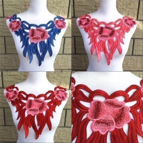 1Pc Octopus Venise Lace Neckline Collar fabric Dress Applique Motif Blouse Sewing Trims DIY Custome Decoration Accessories