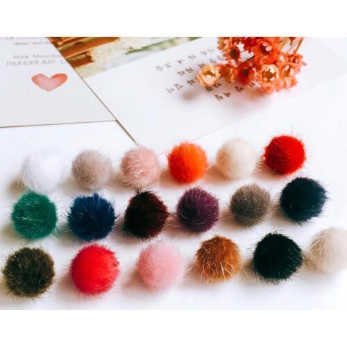 Imitation Wool Round Ball Stuff Goods Eardrop Pendant Charms Earrings Accessories Jewelry Components Finding Diy Material 10pcs